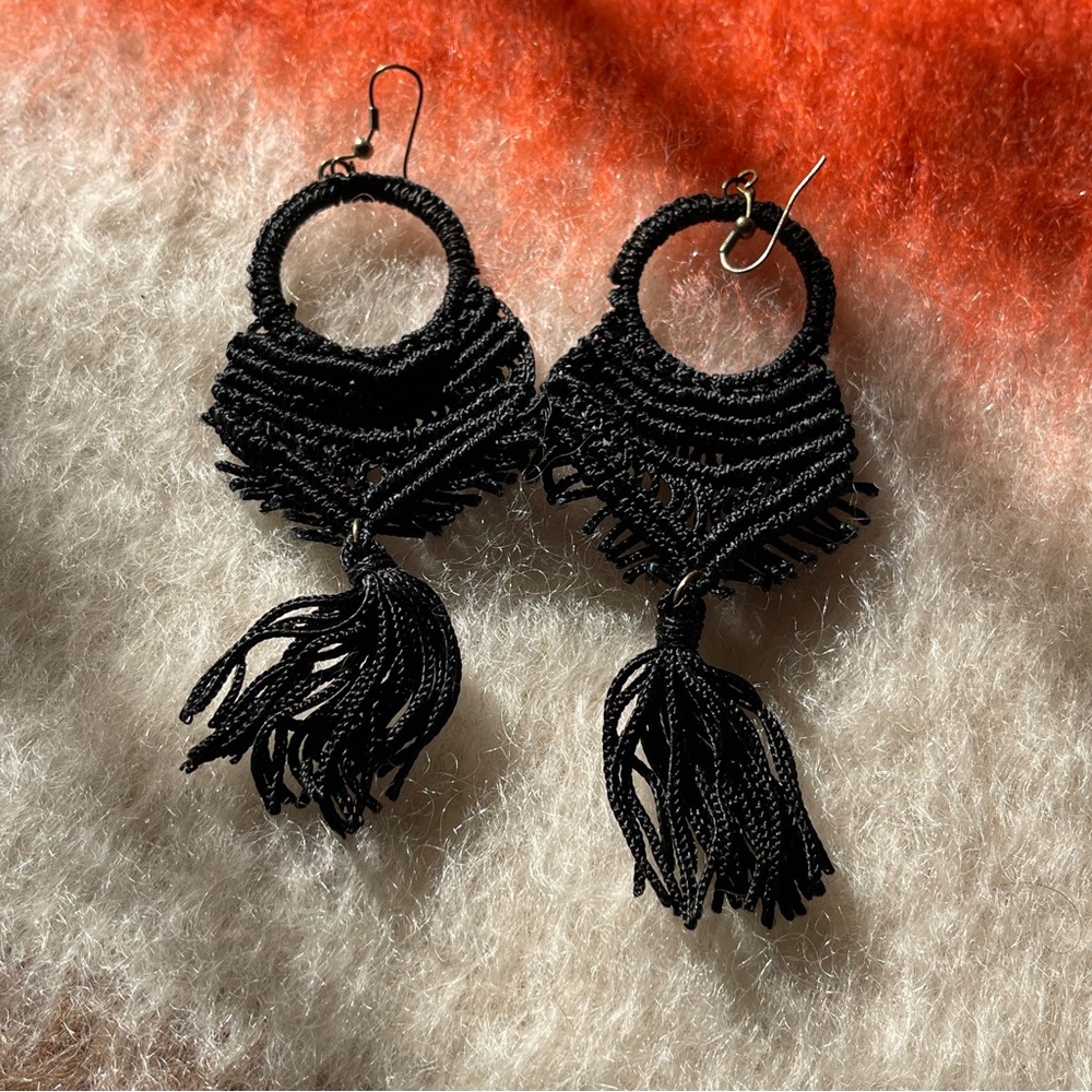 Macrame Tassel Earrings - image 1